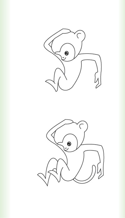 线描小猴子的画法步骤图