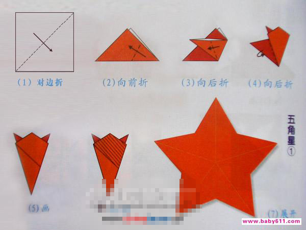 五角折剪：五角星1 - 儿童剪纸1